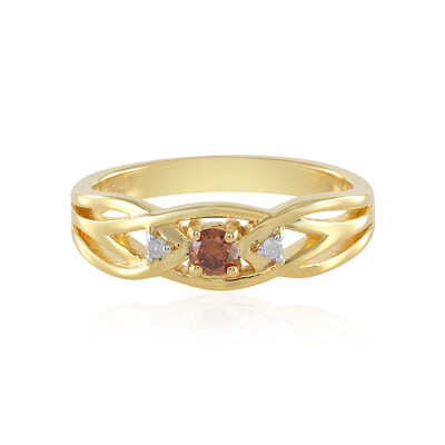 Zilveren ring met een I3 Rode Diamant