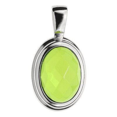 Zilveren hanger met een Groene Colombiaanse Barnsteen (dagen)