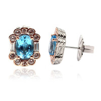 Zilveren oorbellen met Zwitsers-blauwe topaasstenen (Dallas Prince Designs)