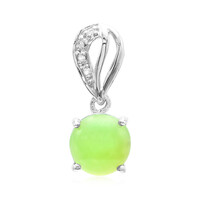 Zilveren hanger met een keizerlijk chrysopraas