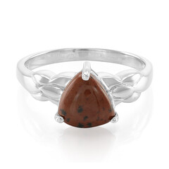 Zilveren ring met een mahonie obsidiaan