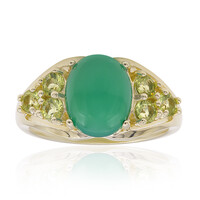Zilveren ring met een Groene onyx