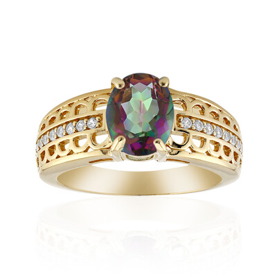 Zilveren ring met een mystieke kwarts