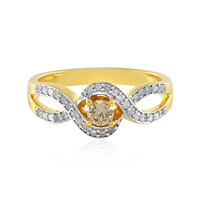 Zilveren ring met een PK Champagne Diamant