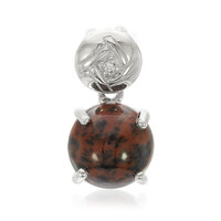 Zilveren hanger met een mahonie obsidiaan