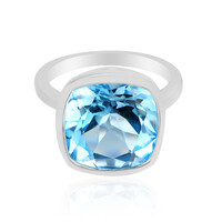 Zilveren ring met een hemel-blauwe topaas
