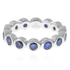Zilveren ring met Madagaskar Blauwe Saffieren