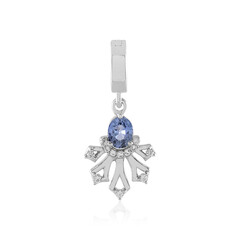 Zilveren hanger met een Onverhitte blauwe Ceylon saffier