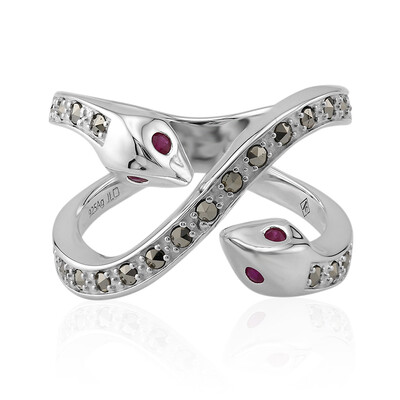 Zilveren ring met robijnen (Annette classic)