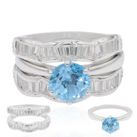 Zilveren ring met een Zwitsers-blauwe topaas