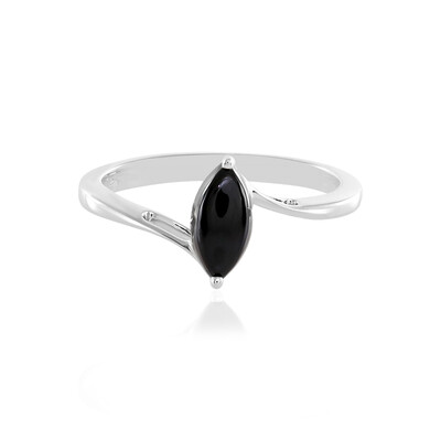 Zilveren ring met een zwarte onyx