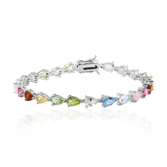 Zilveren armband met Zwitsers-blauwe topaasstenen
