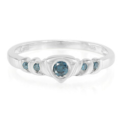 Zilveren ring met een Fancy diamant