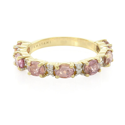 Gouden ring met Onverhitte Padparadscha Saffieren (AMAYANI)
