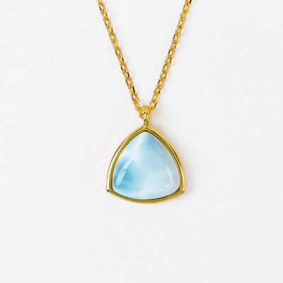 Zilveren halsketting met een larimar