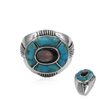 Zilveren ring met Blauwe Kingman Mohave Turkooisen (Art of Nature)