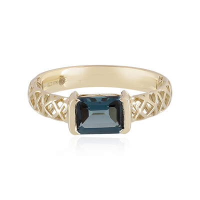 Gouden ring met een Londen-blauwe topaas (Ornaments by de Melo)