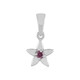 Zilveren hanger met een I2 paarse diamant