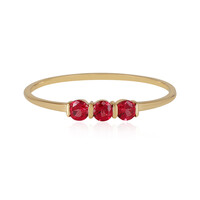 Gouden ring met edele rode spinelstenen
