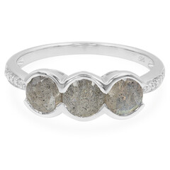 Zilveren ring met spectrolietstenen