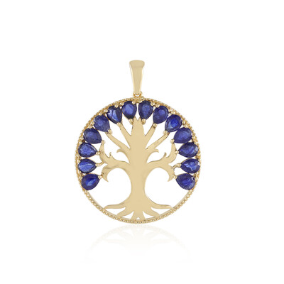 Zilveren hanger met Madagaskar Blauwe Saffieren