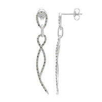 Zilveren oorbellen met Fancy diamanten