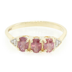 Gouden ring met Onverhitte Padparadscha Saffieren