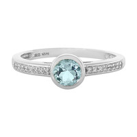 Zilveren ring met een hemel-blauwe topaas