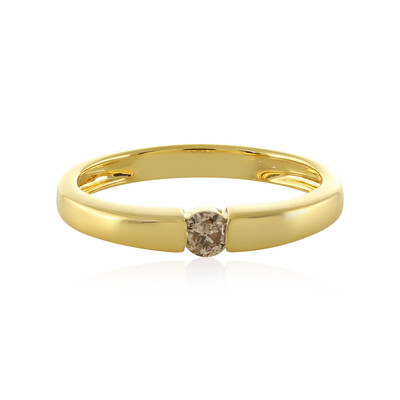 Zilveren ring met een I4 Champagne Diamant