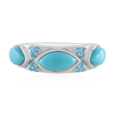 Zilveren ring met Sleeping Beauty Turkooisen (KM by Juwelo)