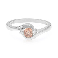 Zilveren ring met een Padparadscha saffier