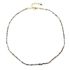 Zilveren halsketting met Champagne Diamanten