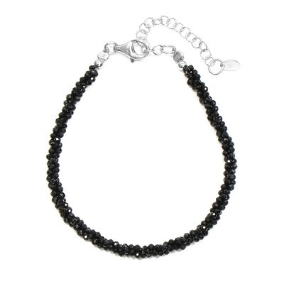 Zilveren armband met zwarte spinelstenen