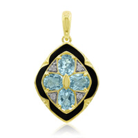 Zilveren hanger met Zwitsers-blauwe topaasstenen