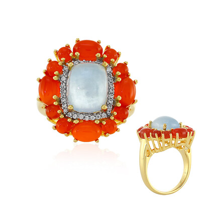Zilveren ring met een aquamarijn
