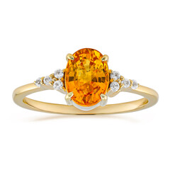 Gouden ring met een Ban Ka Cha oranje Saffier