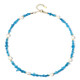 Zilveren halsketting met neon blauwe apatieten (Riya)