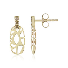 Gouden oorbellen met I2 Champagne Diamanten (Ornaments by de Melo)