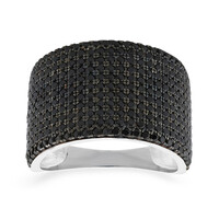 Zilveren ring met zwarte spinelstenen
