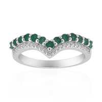 Zilveren ring met Braziliaanse smaragden