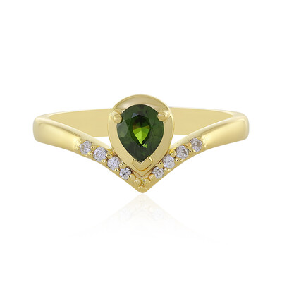 Zilveren ring met een Groene Ceylon Zirkoon