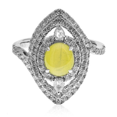 Gouden ring met een kattenoog-chrysoberil (CIRARI)