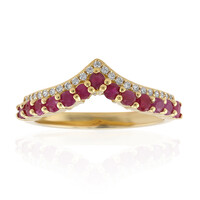 Zilveren ring met robijnen