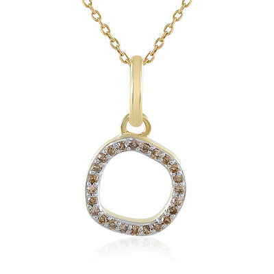 Gouden halsketting met I4 Champagne Diamanten
