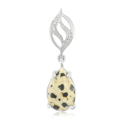 Zilveren hanger met een Dalmatiër Jaspis