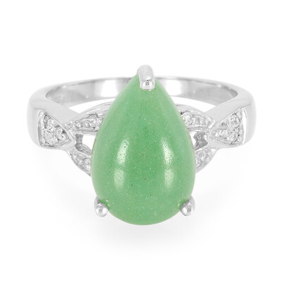 Zilveren ring met een aventurien