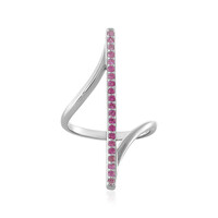 Zilveren ring met roze saffieren