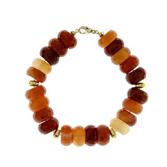 Zilveren armband met carneoolstenen (CUSTODANA)