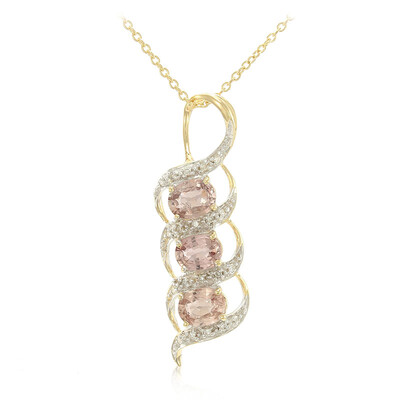 Gouden halsketting met Onverhitte Padparadscha Saffieren (AMAYANI)