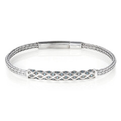 Zilveren armband met blauwe diamanten